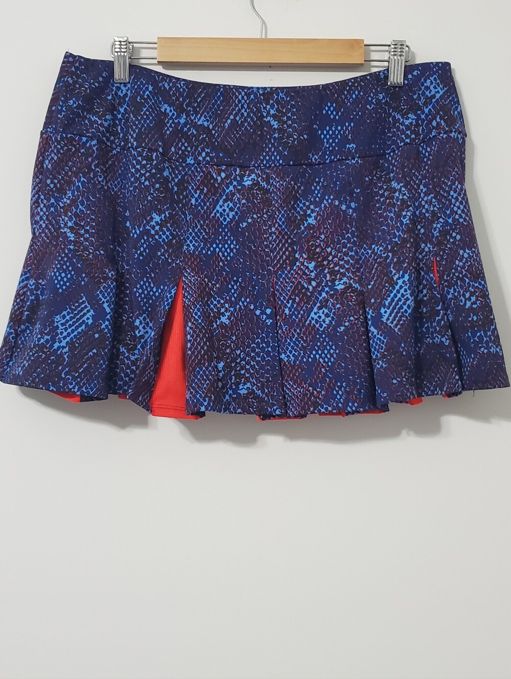 Tail Pleated Athletic Skort Blue Snakeprint Pickle Ball Tennis Golf Womens XL